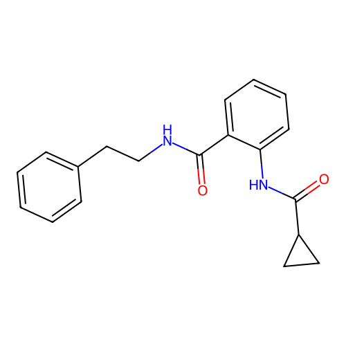 2-[(cyclopropylcarbonyl)amino]-N-(2-phenylethyl)benzamide structure