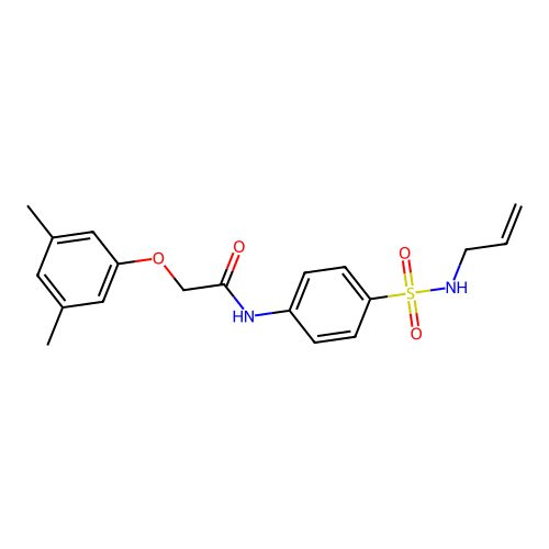 N-{4-[(allylamino)sulfonyl]phenyl}-2-(3,5-dimethylphenoxy)acetamide structure