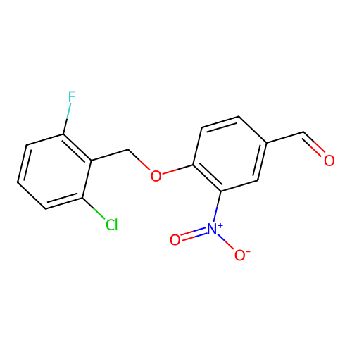 Benzaldehyde, 4-[(2-chloro-6-fluorophenyl)methoxy]-3-nitro- structure
