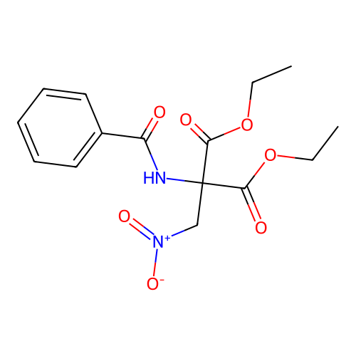Diethyl 2-benzamido-2-(nitromethyl)propanedioate structure