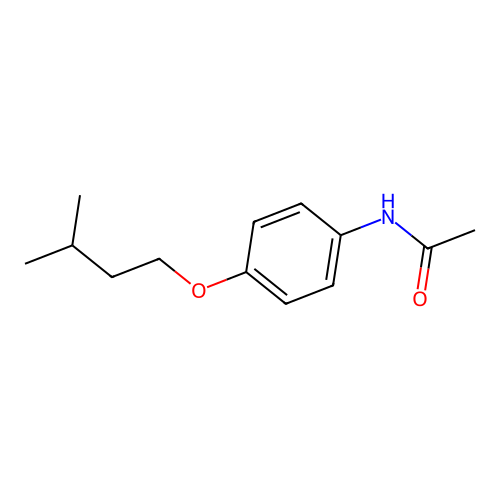 N-[4-(3-methylbutoxy)phenyl]acetamide structure