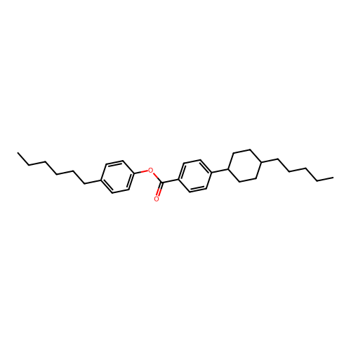 Benzoic acid, 4-(4-pentylcyclohexyl)-, 4-hexylphenyl ester, trans- structure