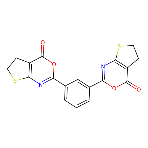 4H-Thieno(2,3-d)(1,3)oxazin-4-one, 2,2'-(1,3-phenylene)bis(5,6-dihydro- structure