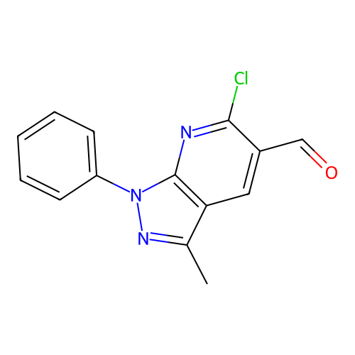 6-Chloro-3-methyl-1-phenyl-1H-pyrazolo[3,4-b]pyridine-5-carbaldehyde structure
