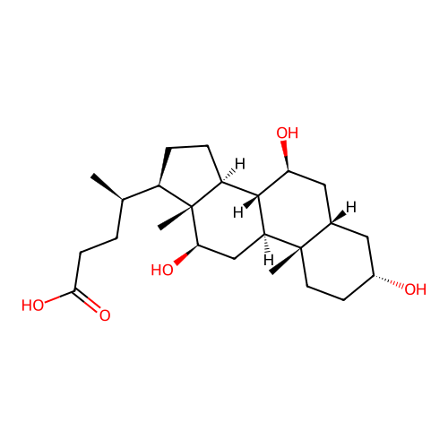 (3alpha,5beta,7beta,12beta)-3,7,12-Trihydroxycholan-24-oic acid structure