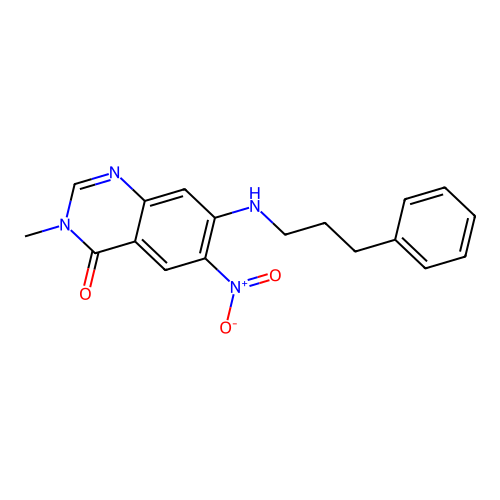 3-Methyl-6-nitro-7-(3-phenylpropylamino)quinazolin-4-one structure