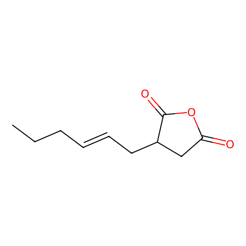 Hex-2-enylsuccinic anhydride structure