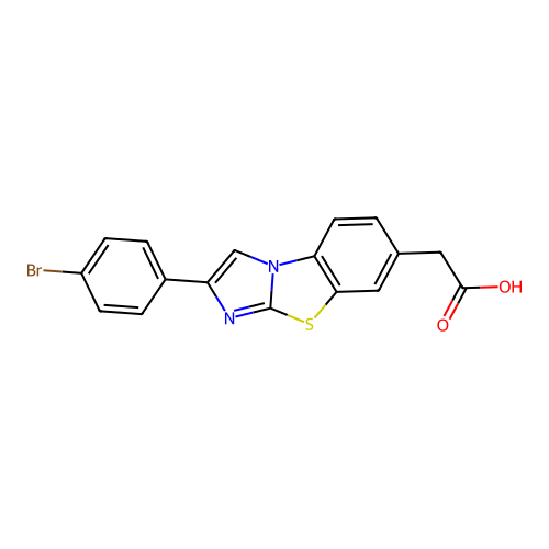 (2-(4-Bromophenyl)imidazo(2,1-b)(1,3)benzothiazol-7-yl)acetic acid structure