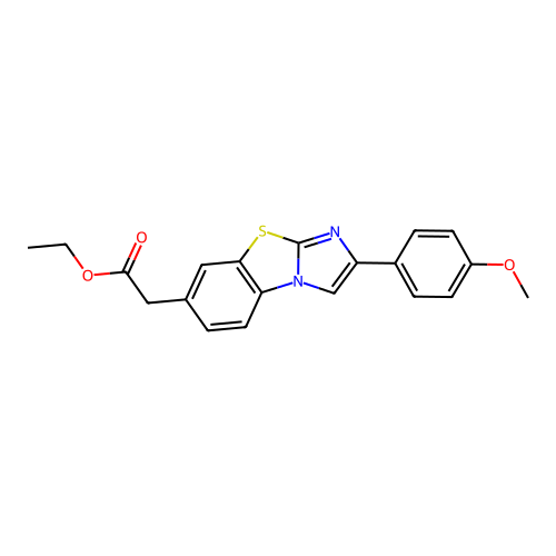 Ethyl (2-(4-methoxyphenyl)imidazo(2,1-b)(1,3)benzothiazol-7-yl)acetate structure