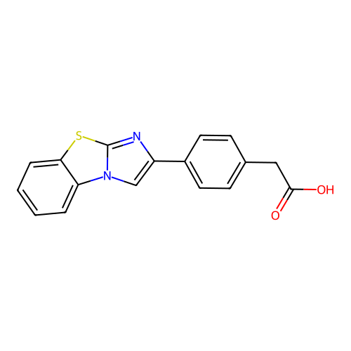 (4-Imidazo(2,1-b)(1,3)benzothiazol-2-ylphenyl)acetic acid structure