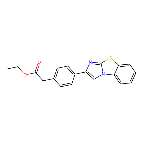 Ethyl (4-imidazo(2,1-b)(1,3)benzothiazol-2-ylphenyl)acetate structure