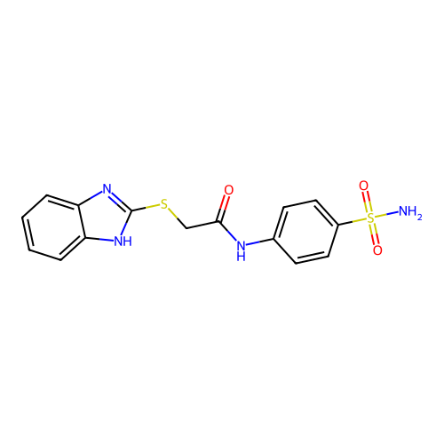 2-((1H-benzo[d]imidazol-2-yl)thio)-N-(4-sulfamoylphenyl)acetamide structure