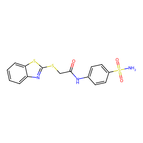 2-(1,3-benzothiazol-2-ylsulfanyl)-N-(4-sulfamoylphenyl)acetamide structure