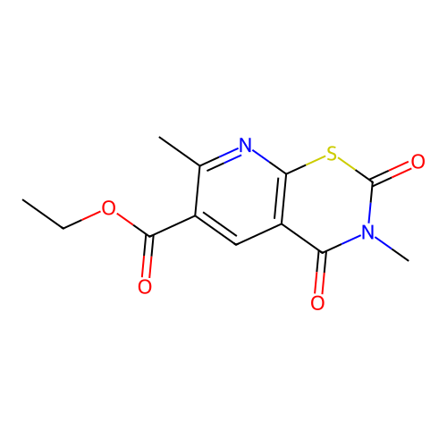 2H-Pyrido(3,2-e)(1,3)thiazine-6-carboxylic acid, 3,4-dihydro-3,7-dimethyl-2,4-dioxo-, ethyl ester structure