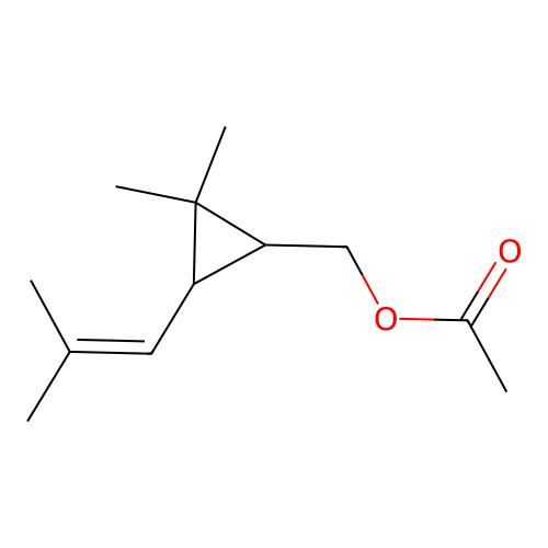 [2,2-Dimethyl-3-(2-methylprop-1-enyl)cyclopropyl]methyl acetate structure