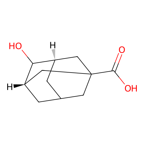 rac-(3R,5S)-4-hydroxyadamantane-1-carboxylic acid structure