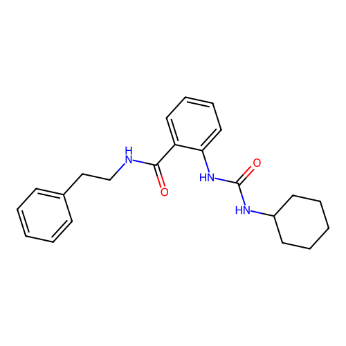 2-[(cyclohexylcarbamoyl)amino]-N-(2-phenylethyl)benzamide structure