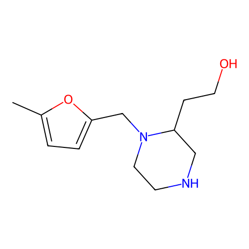 2-{1-[(5-Methyl-2-furyl)methyl]-2-piperazinyl}ethanol structure
