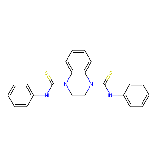 N,N'-diphenyl-2,3-dihydroquinoxaline-1,4-dicarbothioamide structure