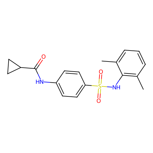 N-[4-[(2,6-dimethylphenyl)sulfamoyl]phenyl]cyclopropanecarboxamide structure