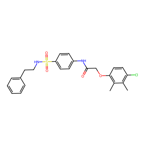 2-(4-chloro-2,3-dimethylphenoxy)-N-{4-[(2-phenylethyl)sulfamoyl]phenyl}acetamide structure