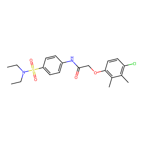 2-(4-chloro-2,3-dimethylphenoxy)-N-[4-(diethylsulfamoyl)phenyl]acetamide structure