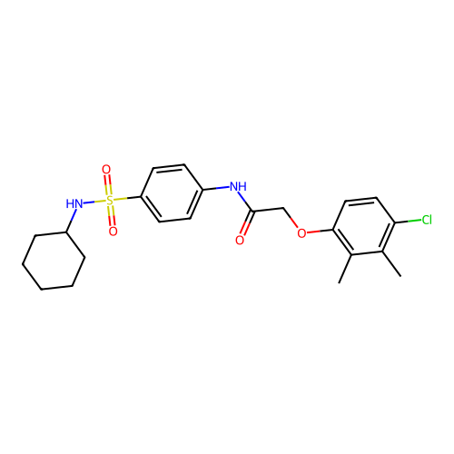 2-(4-chloro-2,3-dimethylphenoxy)-N-[4-(cyclohexylsulfamoyl)phenyl]acetamide structure