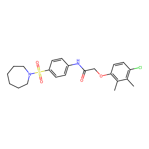N-[4-(azepan-1-ylsulfonyl)phenyl]-2-(4-chloro-2,3-dimethylphenoxy)acetamide structure