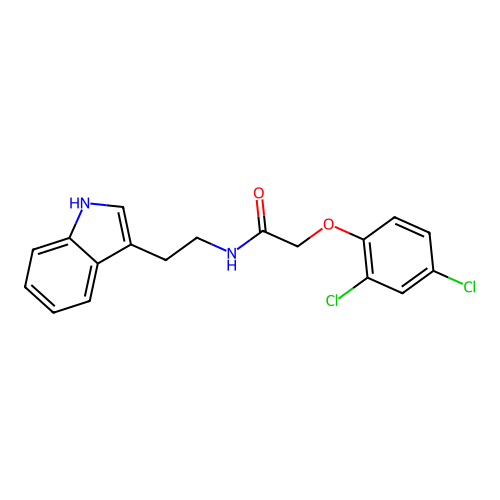 2-(2,4-dichlorophenoxy)-N-[2-(1H-indol-3-yl)ethyl]acetamide structure