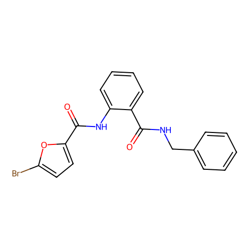 N-[2-(benzylcarbamoyl)phenyl]-5-bromofuran-2-carboxamide structure