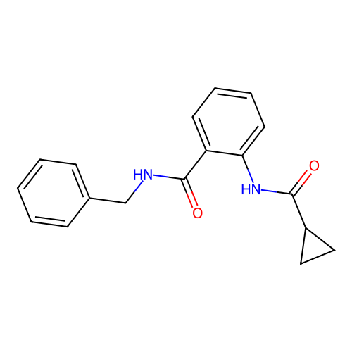 N-benzyl-2-(cyclopropanecarbonylamino)benzamide structure