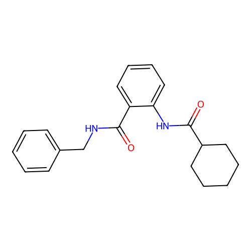 N-benzyl-2-(cyclohexanecarbonylamino)benzamide structure