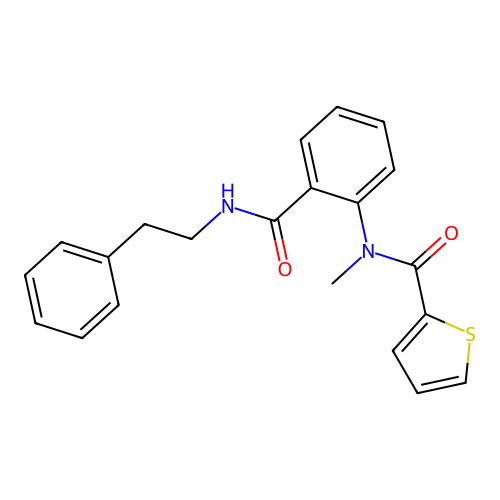 N-methyl-N-{2-[(2-phenylethyl)carbamoyl]phenyl}thiophene-2-carboxamide structure