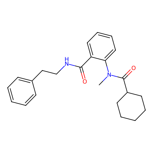 2-[(cyclohexylcarbonyl)(methyl)amino]-N-(2-phenylethyl)benzamide structure