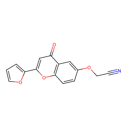 2-(2-(2-Furyl)-4-oxochromen-6-yloxy)ethanenitrile structure