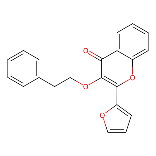 2-(2-furyl)-3-(2-phenylethoxy)-4H-chromen-4-one structure