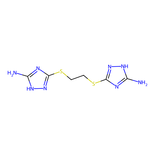 3,3'-[Ethane-1,2-diylbis(thio)]bis(1H-1,2,4-triazol-5-amine) structure
