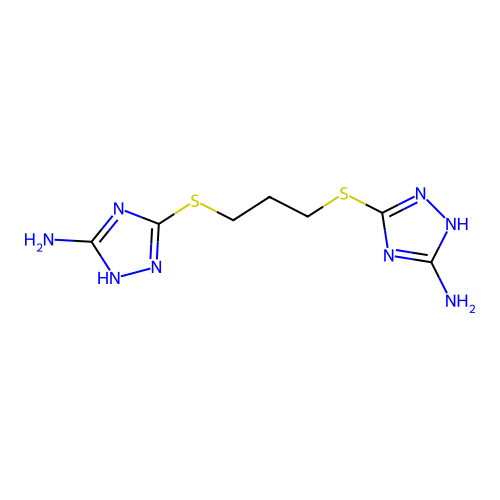 3,3'-(1,3-Propanediyldisulfanediyl)bis(1H-1,2,4-triazol-5-amine) structure
