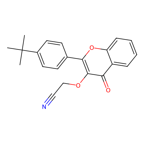2-[2-(4-Tert-butylphenyl)-4-oxochromen-3-yl]oxyacetonitrile structure