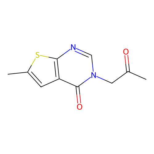 6-methyl-3-(2-oxopropyl)thieno[2,3-d]pyrimidin-4(3H)-one structure