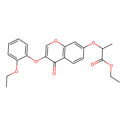 ethyl 2-{[3-(2-ethoxyphenoxy)-4-oxo-4H-chromen-7-yl]oxy}propanoate structure