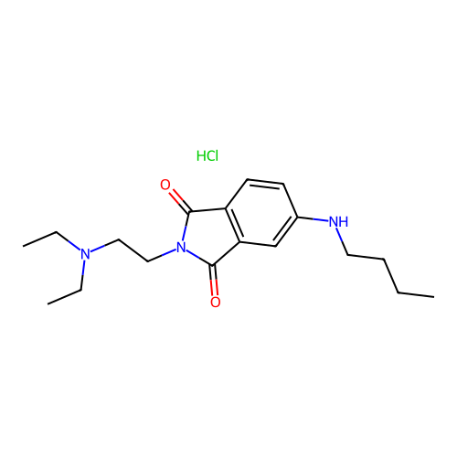 Phthalimide, 4-butylamino-N-(2-(diethylamino)ethyl)-, hydrochloride structure