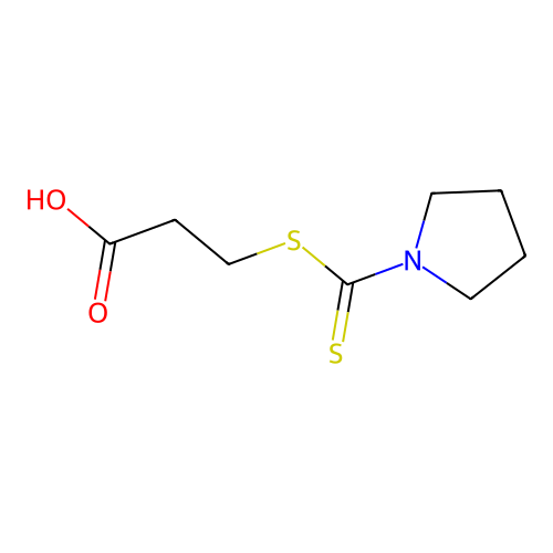 3-(Pyrrolidine-1-carbothioylsulfanyl)-propionic acid structure