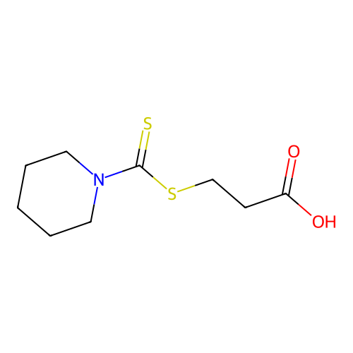 Propanoic acid, 3-[(1-piperidinylthioxomethyl)thio]- structure