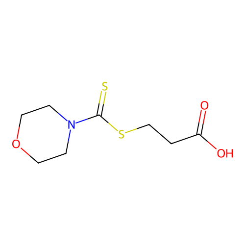 3-(Morpholine-4-carbothioylsulfanyl)propanoic acid structure