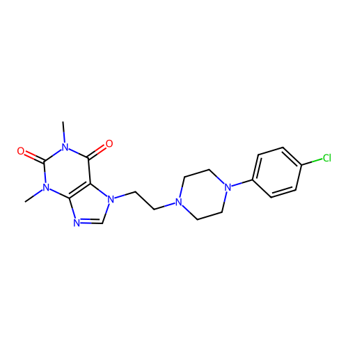 Theophylline, 7-(2-(4-(p-chlorophenyl)-1-piperazinyl)ethyl)- structure