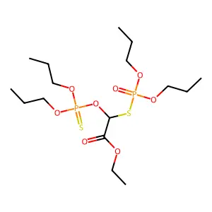 Acetic acid, ((dipropoxyphosphinothioyl)oxy)((dipropoxyphosphinyl)thio)-,ethyl ester structure