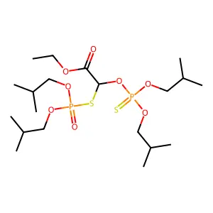 Ethyl 2-[bis(2-methylpropoxy)phosphinothioyloxy]-2-[bis(2-methylpropoxy)phosphorylsulfanyl]acetate structure