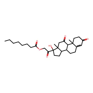 Pregn-4-ene-3,11,20-trione, 17-hydroxy-21-((1-oxooctyl)oxy)- structure