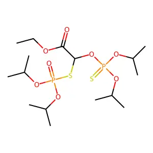 Acetic acid, ((bis(1-methylethoxy)phosphinothioyl)oxy)((bis(1-methylethoxy)phosphinyl)thio)-, ethyl ester structure